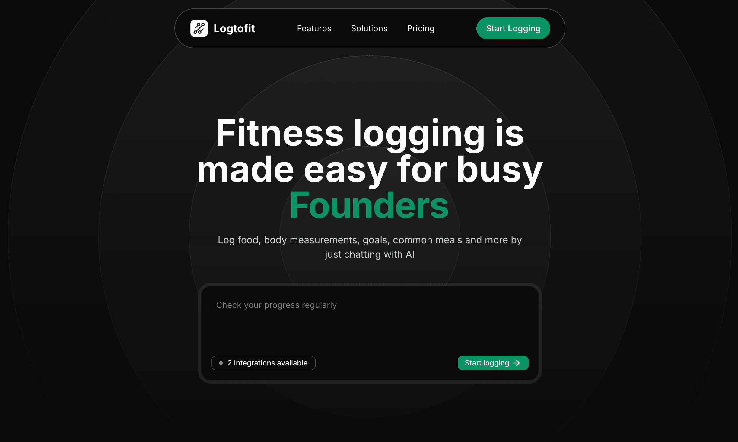 Logtofit Homepage